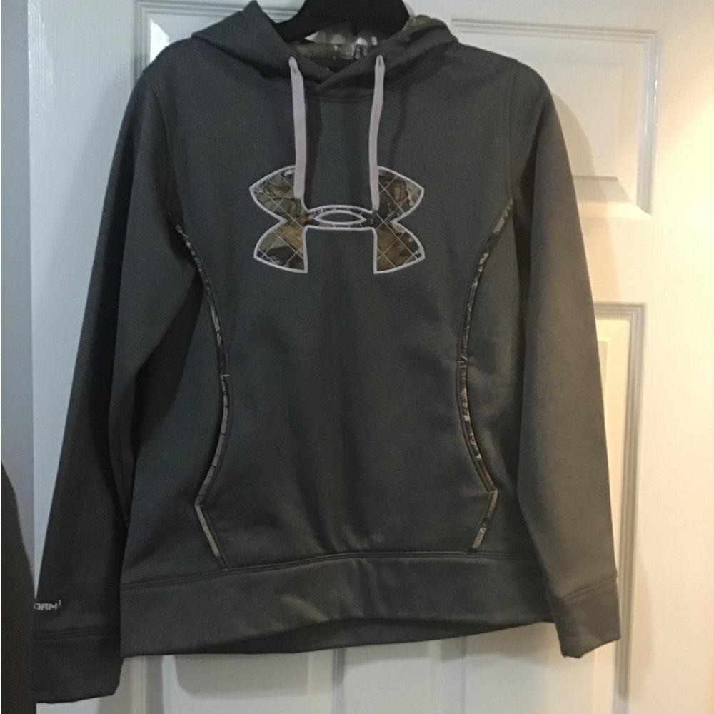Under Armour Dark Gray Hoodie with Camo Logo
